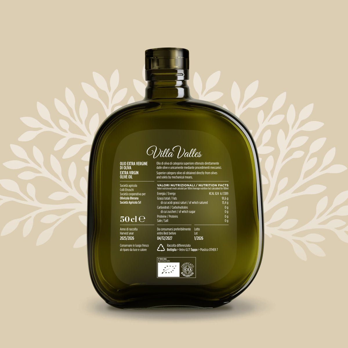 Villa Valles Blend Biologico Olio extra vergine di oliva retro